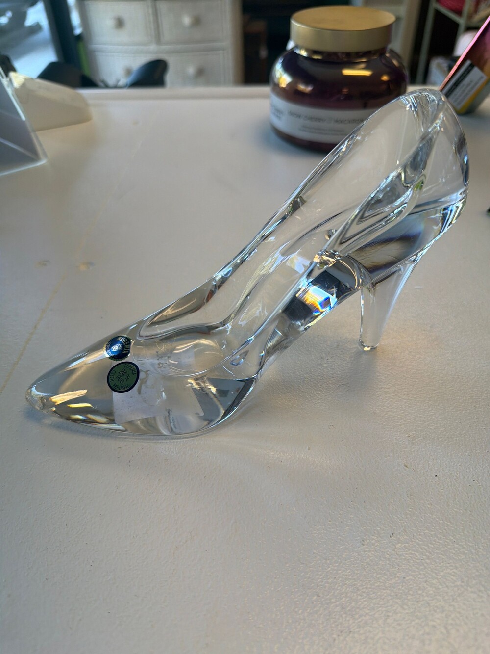 Bohemia Lead Crystal High Heel Shoe Figurine 24% PbO Czech Republic